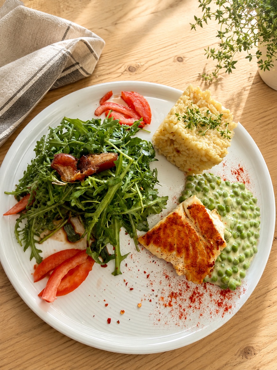 Lachs mit Risotto & und Rucolasalat 🍣🥗